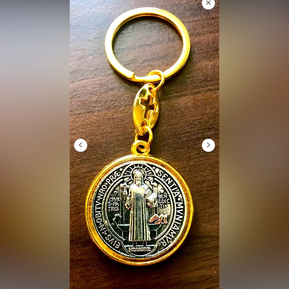 COPY - St. Benedict Gold And Silver Key Chain